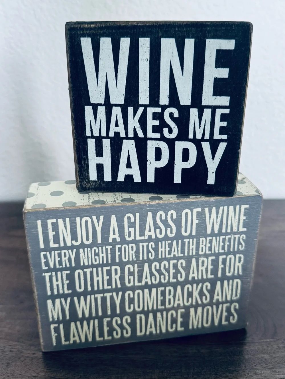 Wine Lover 2-pc Funny Farmhouse Wooden Decor Sign